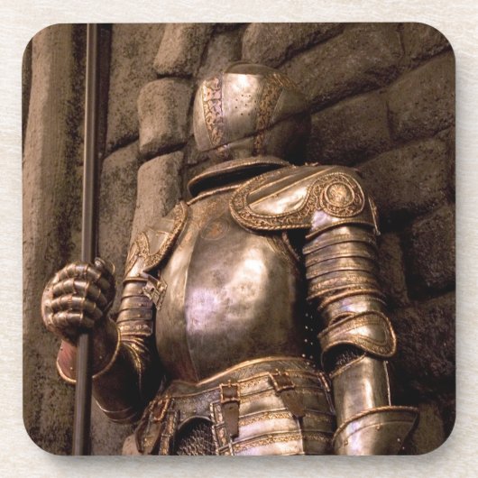 Ritter in der Rüstung Untersetzer (Vorderseite)