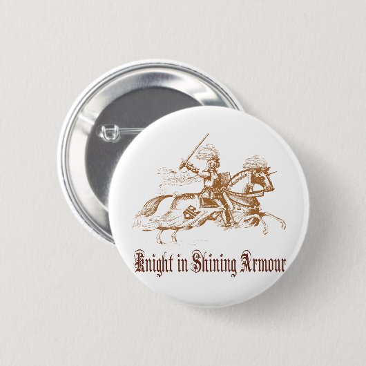 Ritter in glänzender Rüstung Button (Vorne & Hinten)