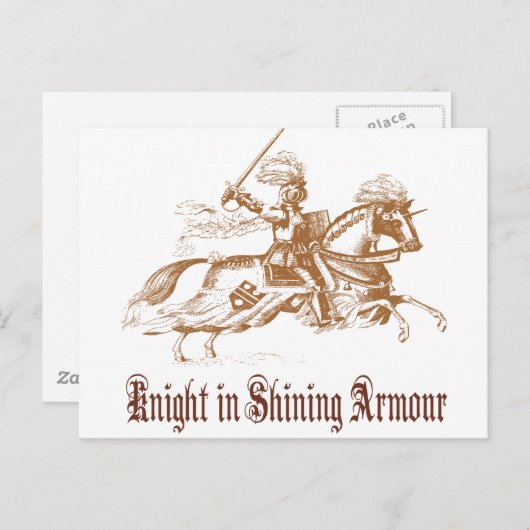 Ritter in glänzender Rüstung Postkarte (Vorne/Hinten)
