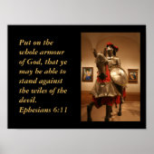 Ritter in glänzender Rüstung! Schutz der Güter. Poster (Vorne)