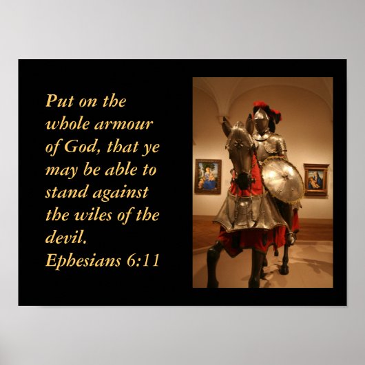 Ritter in glänzender Rüstung! Schutz der Güter. Poster (Vorne)