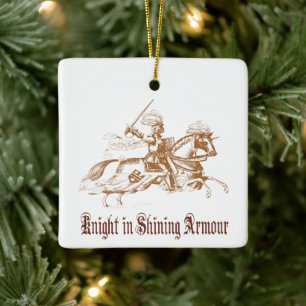 Ritter in glänzender Rüstungsvintageverzierung Keramikornament