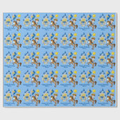 Ritter in leuchtender Rüstung Custom Blue Boys Geb Geschenkpapier (Flach)