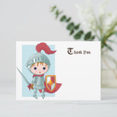 Ritter in leuchtender Rüstung Danke Karte (Stehend Vorderseite)