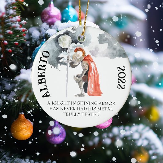 Ritter in leuchtender Rüstung Sprichwort HEMA Keramik Ornament