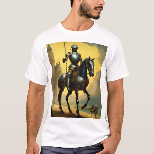 Ritter in leuchtender Rüstung: Vintager Krieger T-Shirt (Vorderseite)