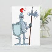 Ritter in Rüstung Einladungen (Stehend Vorderseite)