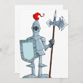 Ritter in Rüstung Einladungen (Vorne/Hinten)