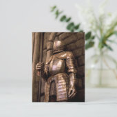Ritter in Rüstung Postkarte (Stehend Vorderseite)