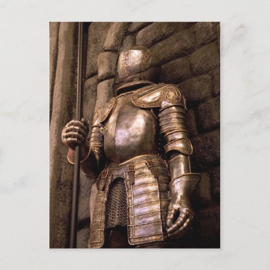 Ritter in Rüstung Postkarte (Vorderseite)