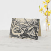 Ritter in Rüstungen und Drachen Grußkarten Karte (Gelbe Blume)