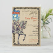 Ritter & Ladys Mittelalter Feste und Geburtstag Einladung (Stehend Vorderseite)