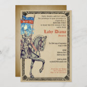 Ritter & Ladys Mittelalter Feste und Geburtstag Einladung (Vorne/Hinten)