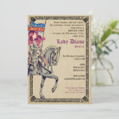 Ritter & Ladys Mittelalterliche Feste & Geburtstag Einladung (Stehend Vorderseite)