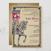 Ritter & Ladys Mittelalterliche Feste & Geburtstag Einladung (Vorne/Hinten)