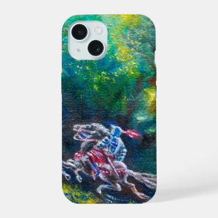 RITTER LANCELOT, PFERD REITEND IM GRÜNEN WALD iPhone 15 HÜLLE