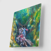 RITTER LANCELOT, REITEN IM GRÜNEN WALD QUADRATISCHE WANDUHR (Winkel)