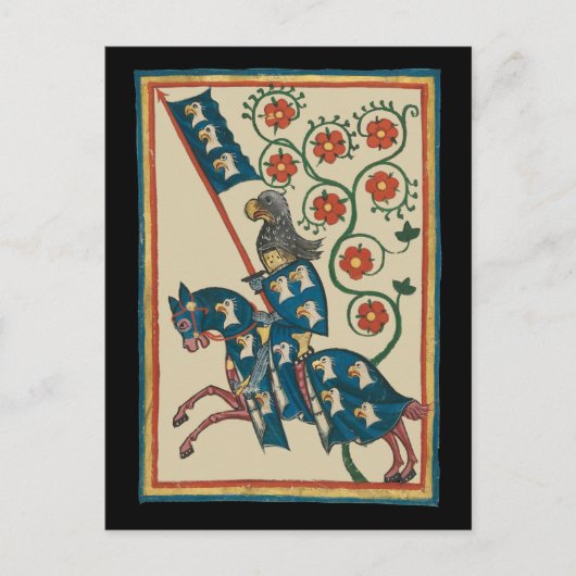 Ritter mit Adler Heraldry, Mittelalter des 14. Jah Postkarte (Vorderseite)