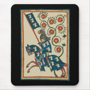 Ritter mit Adlerheraldik, 14. Jahrhundert Mittelal Mousepad