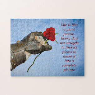 Ritter mit Herz und Sprichwort Puzzle