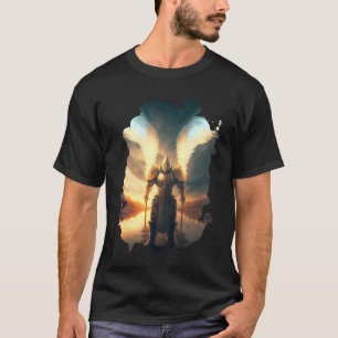 Ritter mit Lanze in der Wasserspiegelung T-Shirt