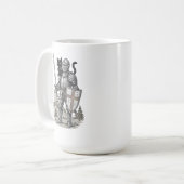 Ritter mit schwarzer Katze Mittelalterlich Kaffeetasse (Vorderseite Links)