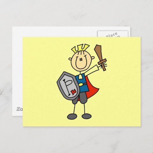 Ritter mit Schwertschrecken und Geschenken Postkarte (Vorne/Hinten)