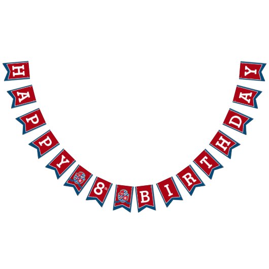 Ritter Mittelalter Glückwunsch Geburtstag 8. Roter Wimpelkette (Alle)