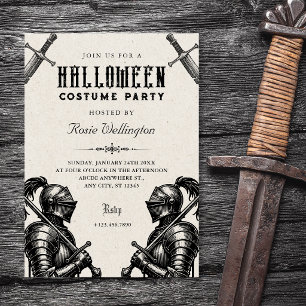 Ritter mittelalterliche Halloween-Kostenümparty Einladung