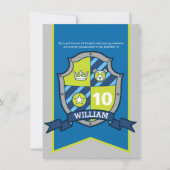 Ritter Mittelalterliche Schildkinder 10. Geburtsta Einladung (Vorderseite)