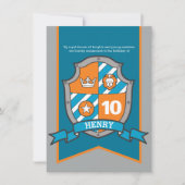 Ritter Mittelalterliche Schildkinder 10. Geburtsta Einladung (Vorderseite)