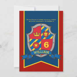 Ritter Mittelalterliche Schildkinder 6. Geburtstag Einladung