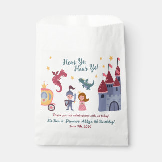 Ritter & Prinzessin, Drache, Schloss Geburtstagsfe Geschenktütchen