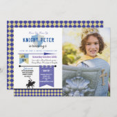 Ritter Prinzessin Ritter Birthday Party Foto Einladung (Vorne/Hinten)