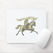 Ritter-Reitpferdeschild-Lanzen-Flaggen-Zeichnen Mousepad (Mit Mouse)