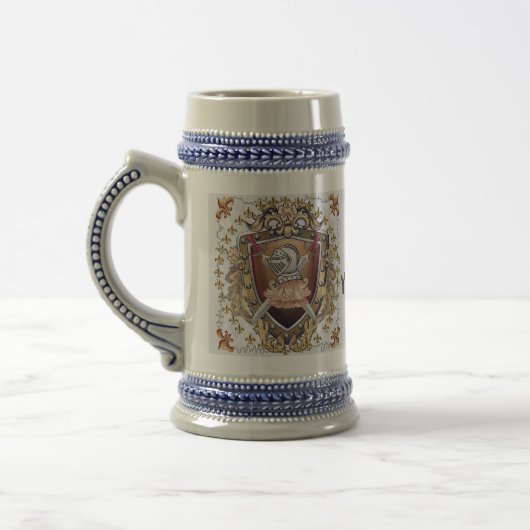 Ritter Schild Nachname stein Bierglas (Links)