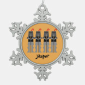 Ritter Schneeflocken Zinn-Ornament (Vorderseite)