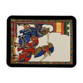 Ritter stürmen Burg, 14. Jahrhundert Magnet (Horizontal)
