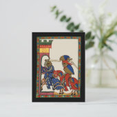 Ritter stürmen Burg, 14. Jahrhundert Postkarte (Stehend Vorderseite)