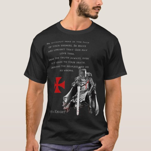 Ritter Templar Christlicher religiöser Eid T-Shirt (Vorderseite)