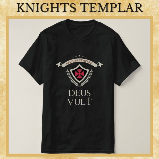 Ritter Templar DEUS VULT Mittelalter Krieger Gotte T-Shirt