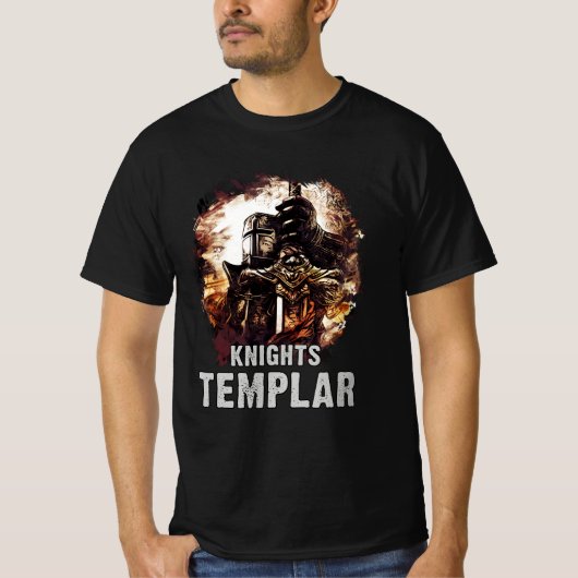 Ritter Templar Epischer Kreuzfahrer Krieger Christ T-Shirt (Vorderseite)
