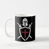 Ritter Templar Helmet Kreuz und Schwert Mittelalte Kaffeetasse (Links)