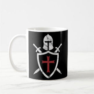 Ritter Templar Helmet Kreuz und Schwert Mittelalte Kaffeetasse