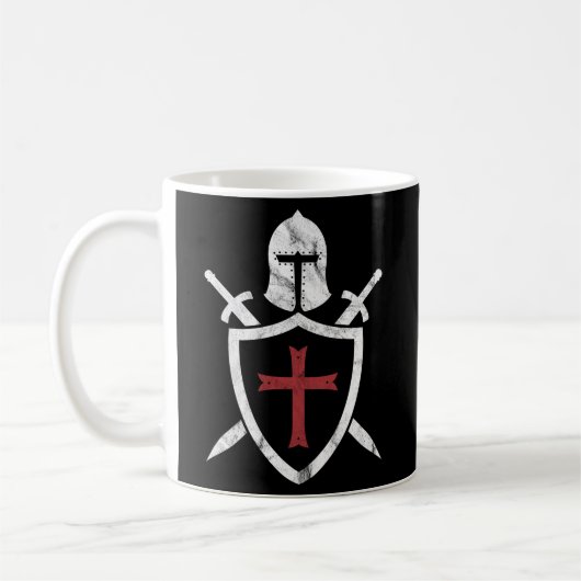 Ritter Templar Helmet Kreuz und Schwert Mittelalte Kaffeetasse (Links)