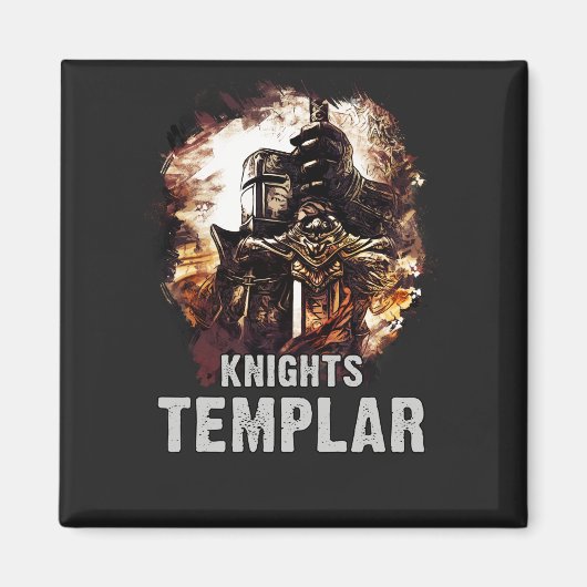 Ritter Templar Krieger Christi Deus Vult Art Magnet (Vorne)