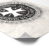 Ritter Templar Mittelalterliches Cross Siegel Cust Poster (Ecke)