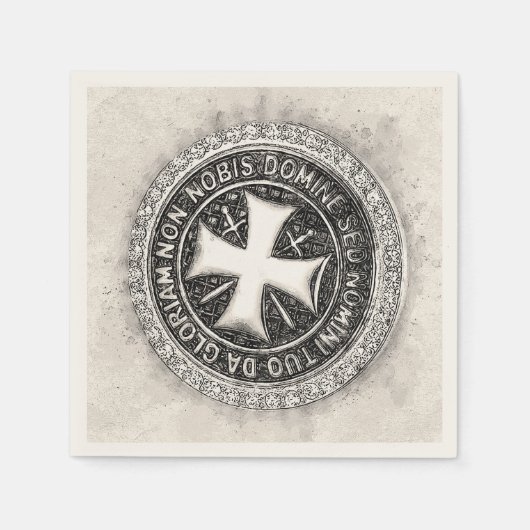 Ritter Templar Mittelalterliches Cross Siegel Cust Serviette (Vorderseite)