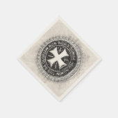 Ritter Templar Mittelalterliches Cross Siegel Cust Serviette (Ecke)