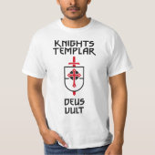 Ritter Templar Mittelalterliches DEUS VULT Kunstwe T-Shirt (Vorderseite)